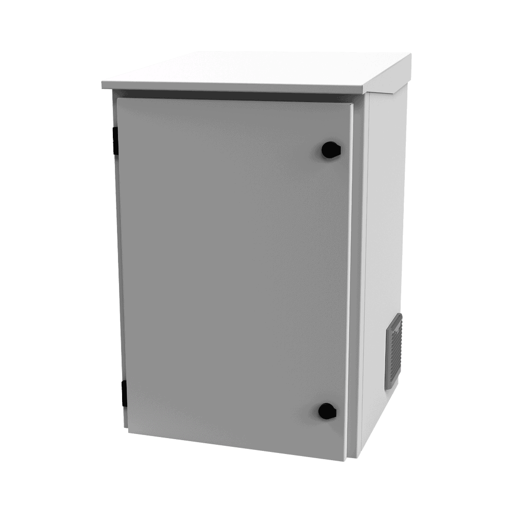 LPFORTE16UR3-l Gabinete de Exterior con Rack de 19" de 16U con Ventiladores y Termostato, Se envía el Gabinete Armado. (Montaje a poste o torre se vende por separado). LP-FORTE-16U-R3 1