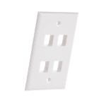 Placa de Pared de 4 Puertos, Keystone, Color Blanco LPFP19-AD-1-l