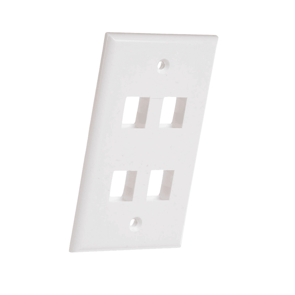 LPFP19-AD-1-l Placa de Pared de 4 Puertos, Keystone, Color Blanco LP-FP-19 2