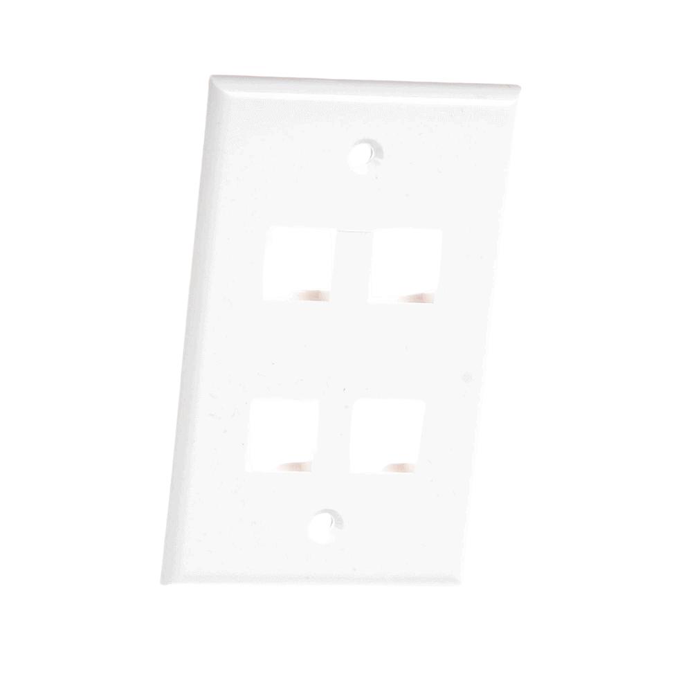 LPFP19-AD-3-l Placa de Pared de 4 Puertos, Keystone, Color Blanco LP-FP-19 4