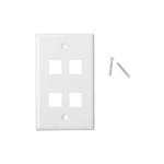 Placa de Pared de 4 Puertos, Keystone, Color Blanco LPFP19-l
