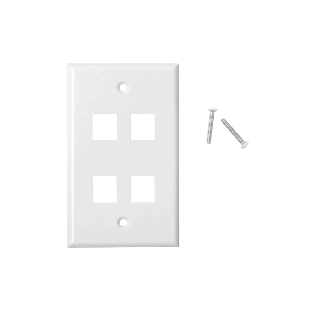 LPFP19-l Placa de Pared de 4 Puertos, Keystone, Color Blanco LP-FP-19 1