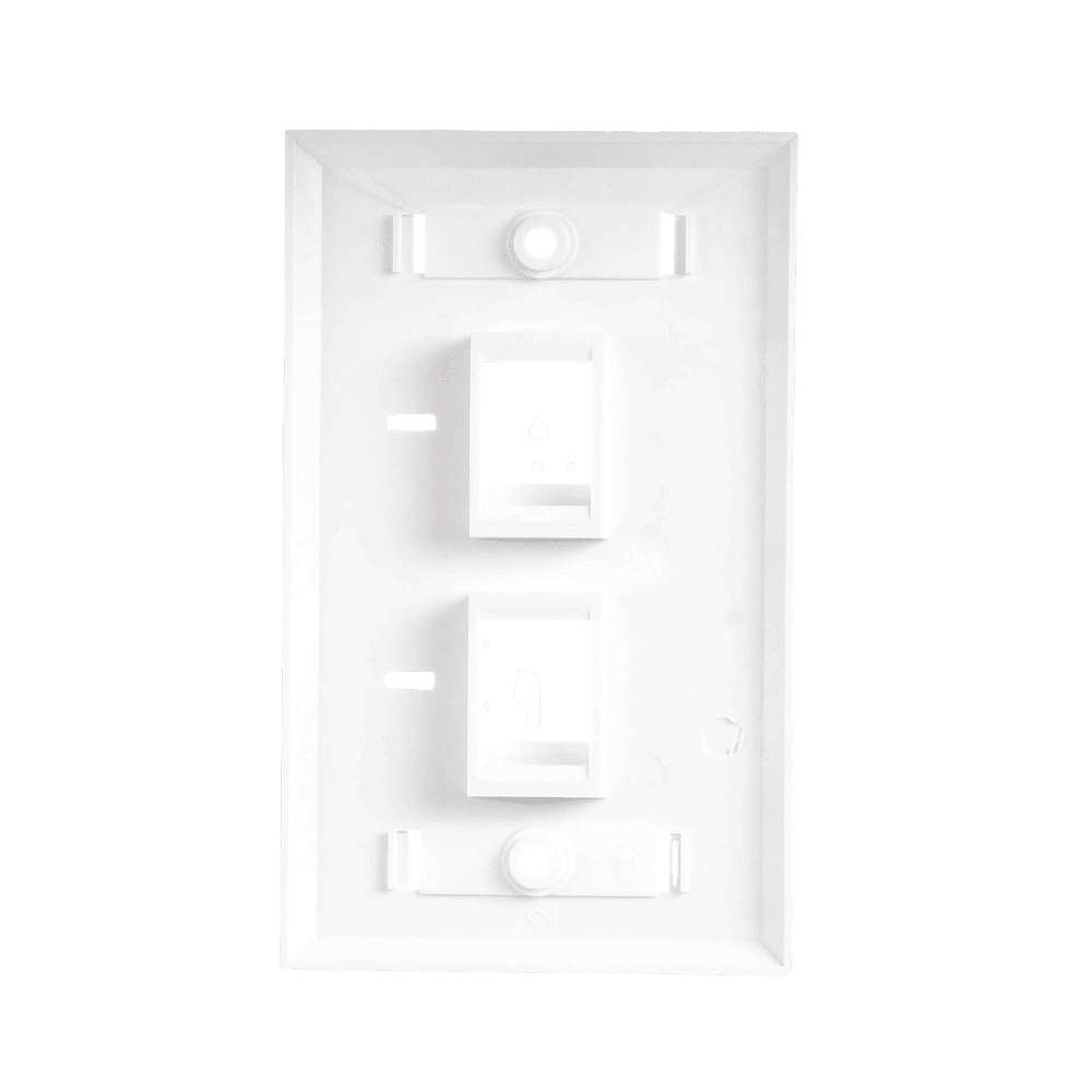 LPFP22-AD-2-l Placa de Pared de 2 Puertos, Keystone, con Espacio para Etiqueta, Color Blanco LP-FP-22 3