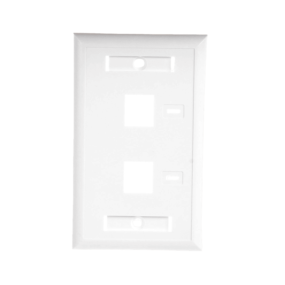 LPFP22-AD-3-l Placa de Pared de 2 Puertos, Keystone, con Espacio para Etiqueta, Color Blanco LP-FP-22 4