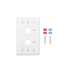 Placa de Pared de 2 Puertos, Keystone, con Espacio para Etiqueta, Color Blanco LPFP22-l