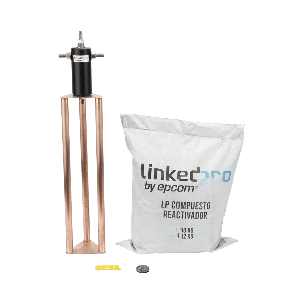 LPGROUND60A-l Electrodo de Cobre para Corriente Máxima de 60 Amp. con Compuesto Mejorador de Terreno LP-GROUND-60A 1