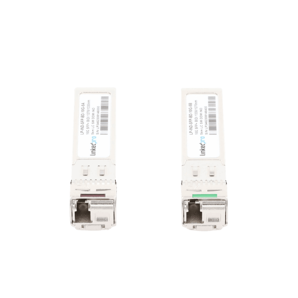 LPINDSFPBD10G5-AD-1-l Transceptores Ópticos Industriales Bidireccionales SFP+ (Mini-Gbic) / Monomodo 1270 & 1330 nm / 10 Gbps / 10GBASE / Conector LC/UPC Simplex / DDM / Hasta 5 km / 2 Piezas LP-IND-SFP-BD-10G-5 2