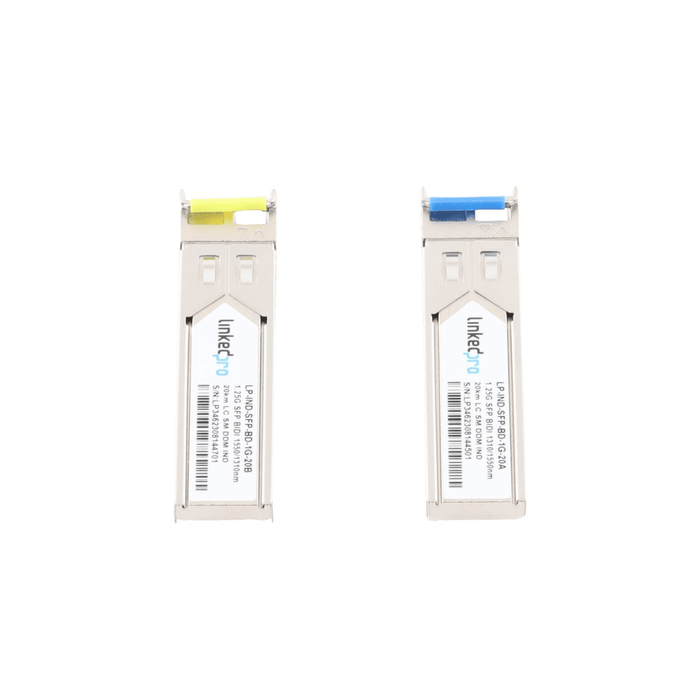 LPINDSFPBD1G20-AD-1-l Transceptores Ópticos Industriales Bidireccionales SFP (Mini-Gbic) / Monomodo 1310 & 1550 nm / 1.25 Gbps / 1000BASE-BX / Conector LC/UPC Simplex / DDM / Hasta 20 km / 2 Piezas LP-IND-SFP-BD-1G-20 2