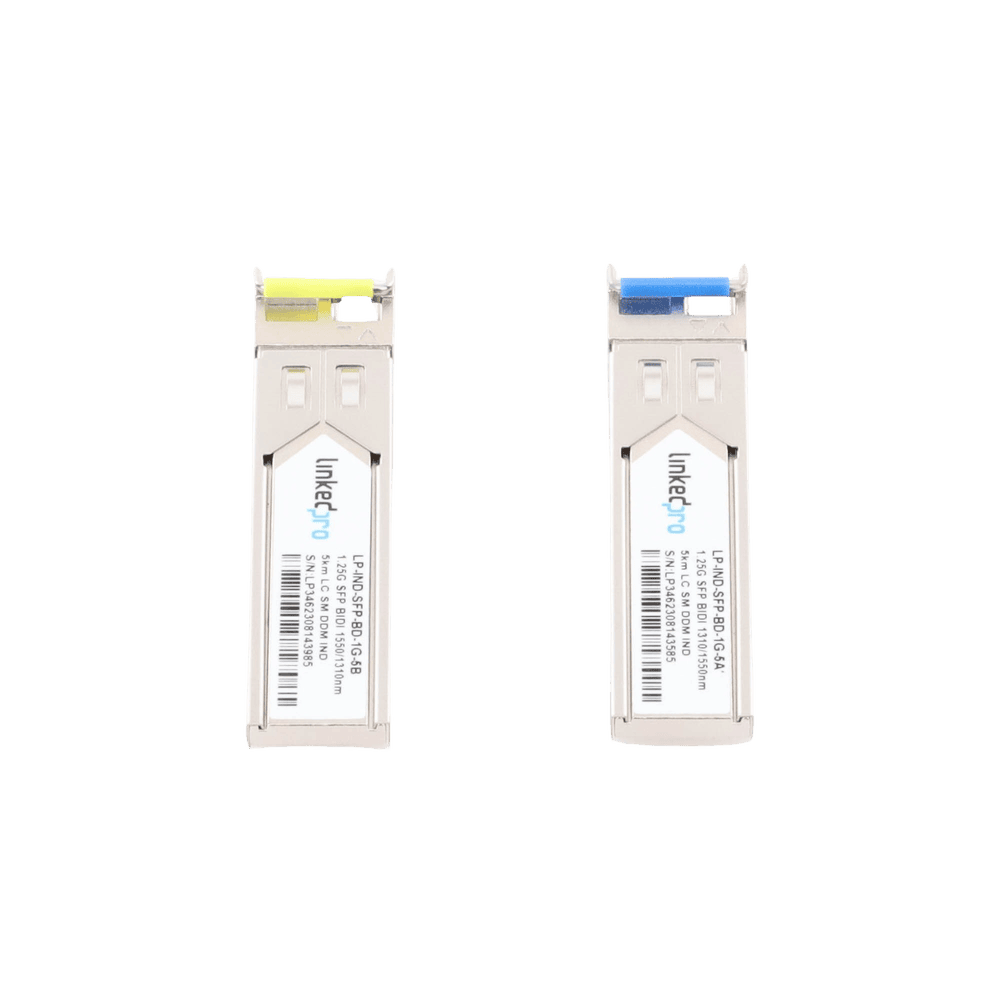 LPINDSFPBD1G5-AD-1-l Transceptores Ópticos Industriales Bidireccionales SFP (Mini-Gbic) / Monomodo 1310 & 1550 nm / 1.25 Gbps / 1000BASE-BX / Conector LC/UPC Simplex / DDM / Hasta 5 km / 2 Piezas LP-IND-SFP-BD-1G-5 2
