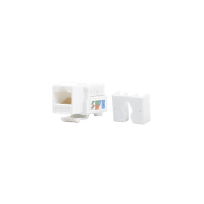 Módulo Jack Keystone Cat5e con Terminación 110 (Punchdown) para Faceplate - Color Blanco