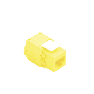 Módulo Jack Keystone Cat6A (Toolless), con Terminación en Ángulo 180 - Color Amarillo, Compatible con Faceplate y Patchpanel Linkedpro