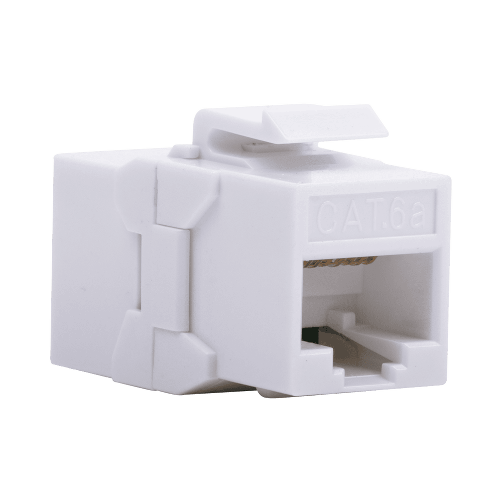 LPKJUC6A-LAT-DER-l Acoplador UTP Cat6A Hembra RJ45 a RJ45 Hembra Color Blanco LPKJUC6A 4