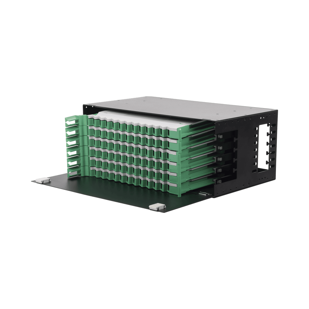 LPODF8072-AD-1-l Distribuidor de Fibra Óptica con Bandejas Deslizables, Vacío, 19 Pulgadas, Acepta 72 Adaptadores LC Duplex o LC Simplex o 72 SC Simplex, 4U LP-ODF-8072 2