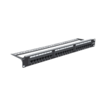 Panel de Parcheo de Impacto (110) UTP de 24 Puertos Cat6A, 19 Pulgadas (48.26 cm), con Barra para Organizar Cables y Espacio para Etiqueta LPPP605A-l