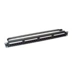 Panel de Parcheo de Impacto (110) UTP de 24 Puertos Cat6, 19 Pulgadas (48.26 cm), con Barra para Organizar Cable LPPP607det