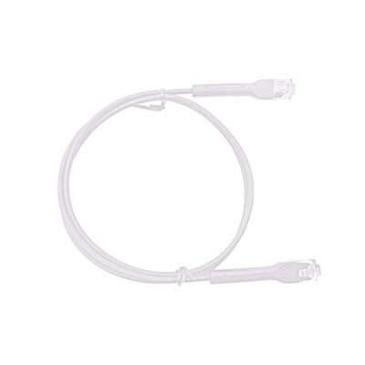 Mini Patch Cord Cat6 Ultra Slim 10 Metros (32.81 Pies) Blanco ? Ahorra Espacio sin Organizadores, con Bota Flexible