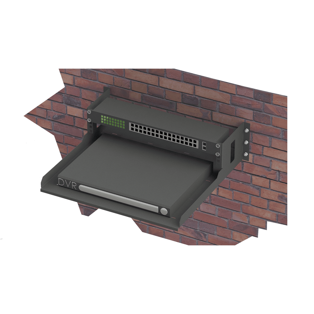 LPRAP1802-l Rack Abierto de Montaje en Pared, de 19in, de 2 Unidades de Rack, con Charola de 460 mm de Profundidad, Se envía el Gabinete Armado. LP-RAP-1802 1