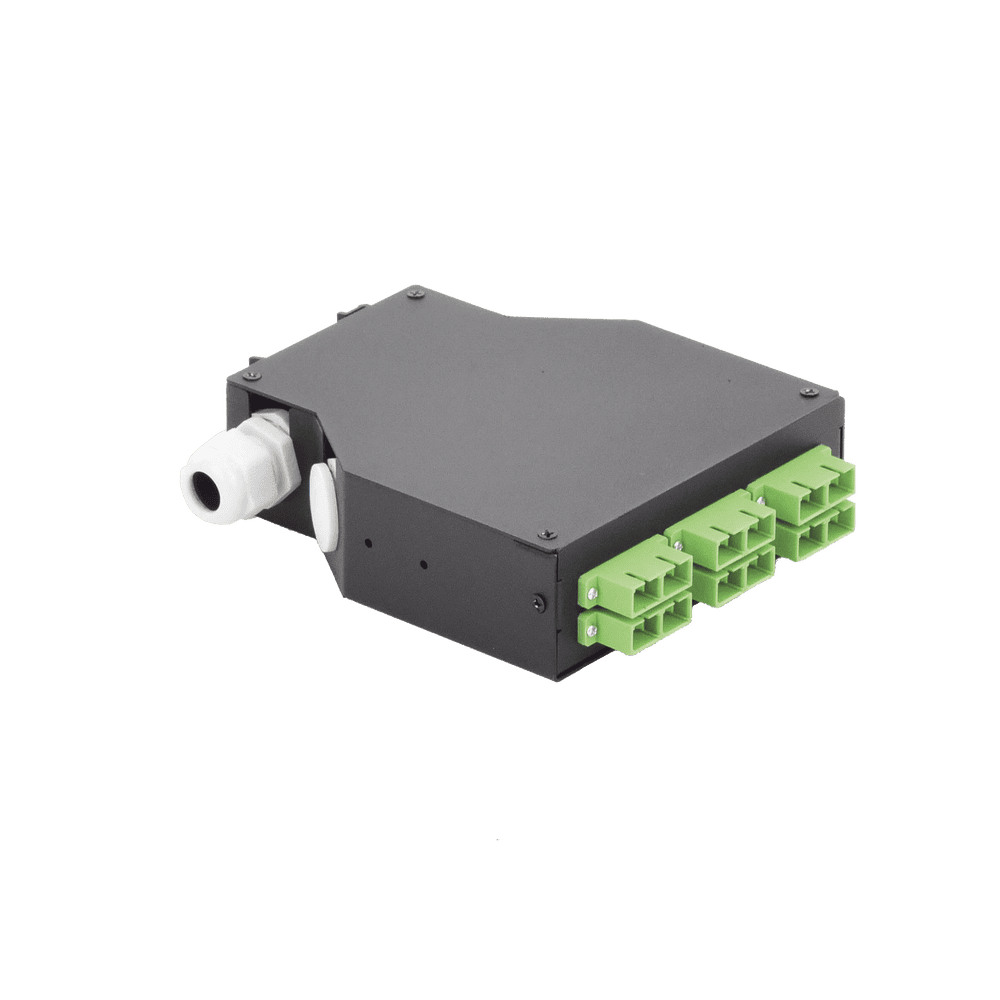LPRDSCASM-AD-3-l Distribuidor de Fibra Óptica para Riel Din, 6 Acopladores SC/APC Duplex Monomodo con Charola de Empalme LP-RDSCASM 4