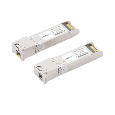 Transceptores Ópticos Bidireccionales SFP+ (Mini-Gbic) / Monomodo 1490 & 1550 nm / 10 Gbps / 10GBASE-BX / Conector LC/UPC Simplex / DDM / Hasta 100 km / 2 Piezas