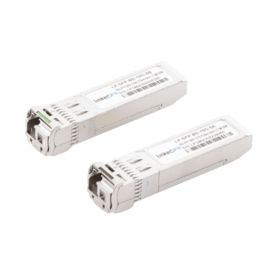 Transceptores Ópticos Bidireccionales SFP+ (Mini-Gbic) / Monomodo 1270 & 1330 nm / 10 Gbps / 10GBASE-BX / Conector LC/UPC Simplex / DDM / Hasta 5 km / 2 Piezas