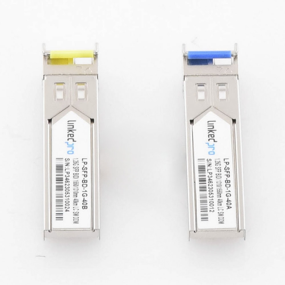 LPSFPBD1G40-AD-1-l Transceptores Ópticos Bidireccionales SFP (Mini-Gbic) / Monomodo 1310 & 1550 nm / 1.25 Gbps / 1000BASE-BX / Conector LC/UPC Simplex / DDM / Hasta 40 km / 2 Piezas LP-SFP-BD-1G-40 2