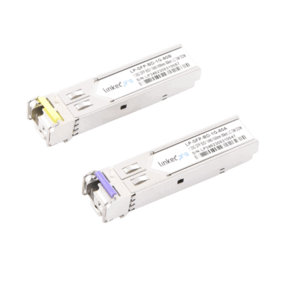 Transceptores Ópticos Bidireccionales SFP (Mini-Gbic) / Monomodo 1490 & 1550 nm / 1.25 Gbps / 1000BASE-BX / Conector LC/UPC Simplex / DDM / Hasta 80 km / 2 Piezas
