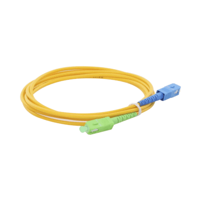 Jumper de Fibra Óptica Monomodo SC/APC-SC/UPC Simplex de 2 Metros (6.56 Pies), 3mm