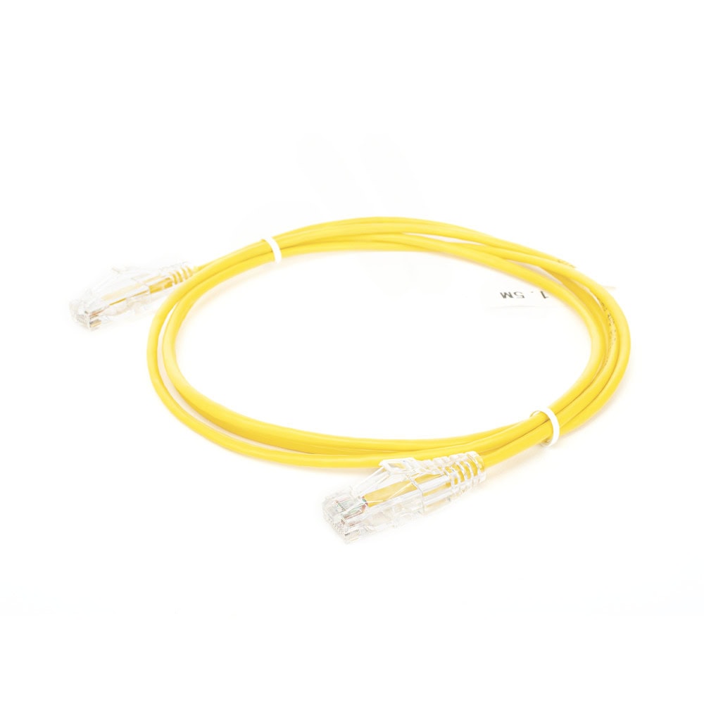 LPUT6150YE28-LAT-DER-l Cable de Parcheo Slim UTP Cat6 - 1.5 Metros (4.92 Pies) Amarillo Diámetro Reducido (28 AWG) LP-UT6-150-YE-28 4