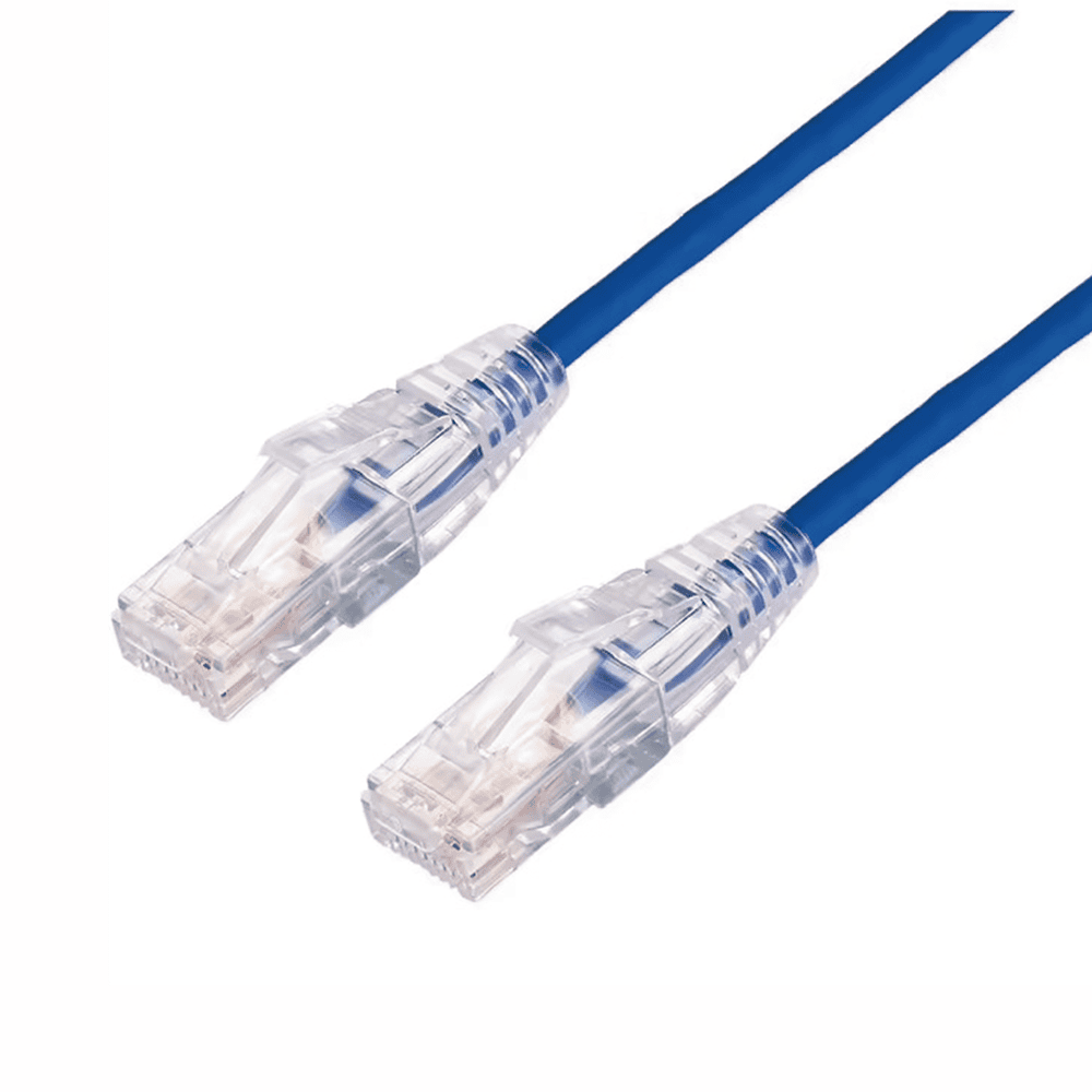 LPUT6A05BU28-l Cable de Parcheo Slim UTP Cat6A - 0.5 Metros (1.64 Pies) Azul, Diámetro Reducido (28 AWG) LP-UT6A-05-BU28 1