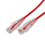 Cable de Parcheo Slim UTP Cat6A - 0.5 Metros (1.64 Pies) Rojo, Diámetro Reducido (28 AWG) LPUT6A05RD28-l