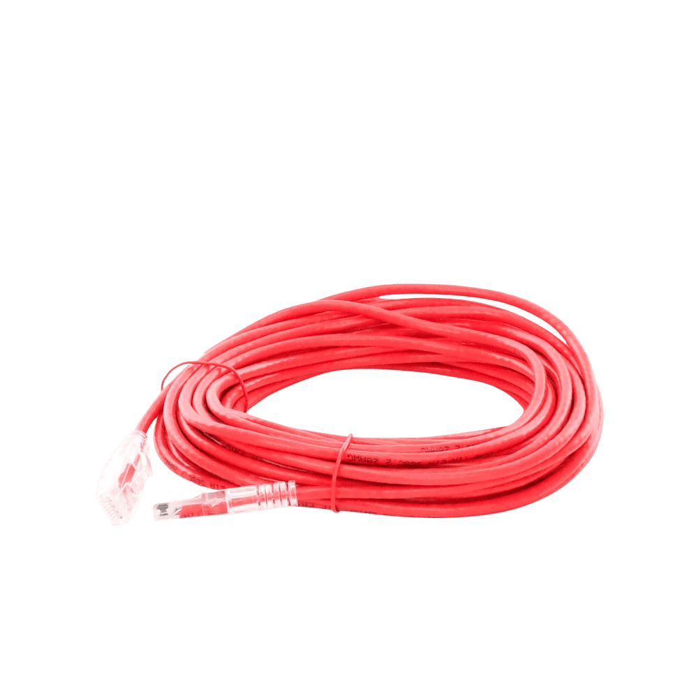 LPUT6A1000RD28-AD-1-l Cable de Parcheo Slim UTP Cat6A - 10 Metros (32.81 Pies) Rojo Diámetro Reducido (28 AWG) LP-UT6A-1000-RD28 2