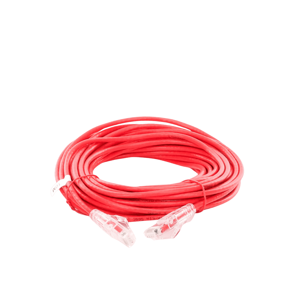 LPUT6A1000RD28-AD-2-l Cable de Parcheo Slim UTP Cat6A - 10 Metros (32.81 Pies) Rojo Diámetro Reducido (28 AWG) LP-UT6A-1000-RD28 3