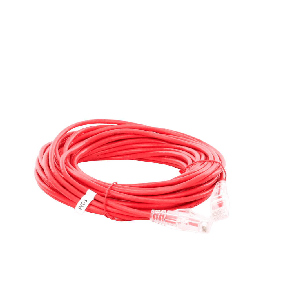 LPUT6A1000RD28-AD-3-l Cable de Parcheo Slim UTP Cat6A - 10 Metros (32.81 Pies) Rojo Diámetro Reducido (28 AWG) LP-UT6A-1000-RD28 4