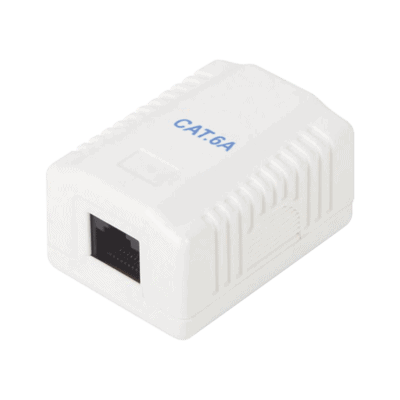 Caja de Pared con 1 Puerto, Incluye 1 Jack UTP Cat6A