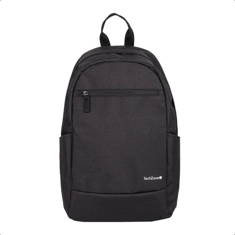 Backpack Basic Black TechZone TZLBP15 15.6 pulgadas, color negro, 2 bolsos laterales y 1 frontal, tirante acojinado. GARANTIA LIMITADA DE POR VIDA MALTCH310_full