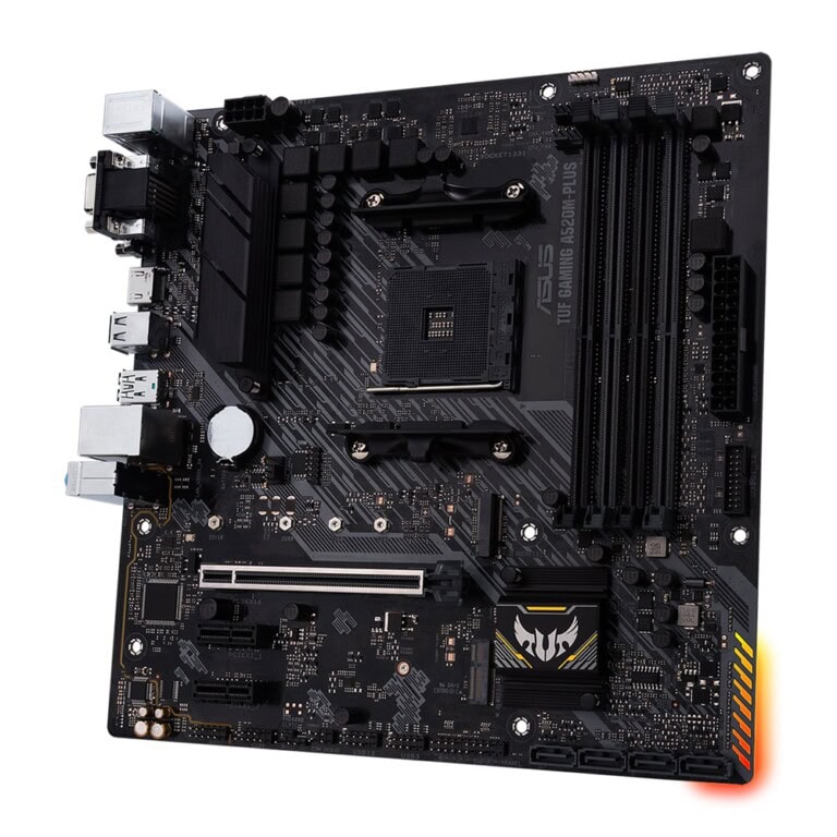 Tarjeta Madre ASUS TUF GAMING A520M-PLUS WIFI micro ATX, AMD,Ryzen AM4, ,M.2, DisplayPort, HDMI, D-Sub, puertos USB 3.2 Gen 1, SATA 6 Gbps y Aura Sync