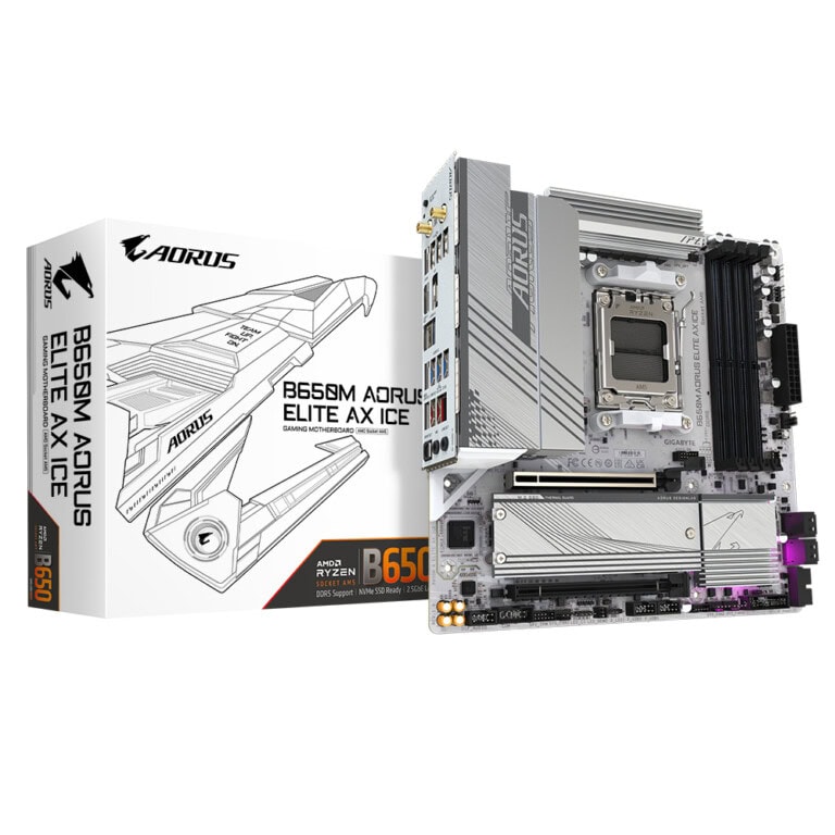 TARJETA MADRE GIGABYTE Micro ATX B650M A ELITE AX ICE 64 GB DDR5 AM5 Para AMD MBDGIG5310_full