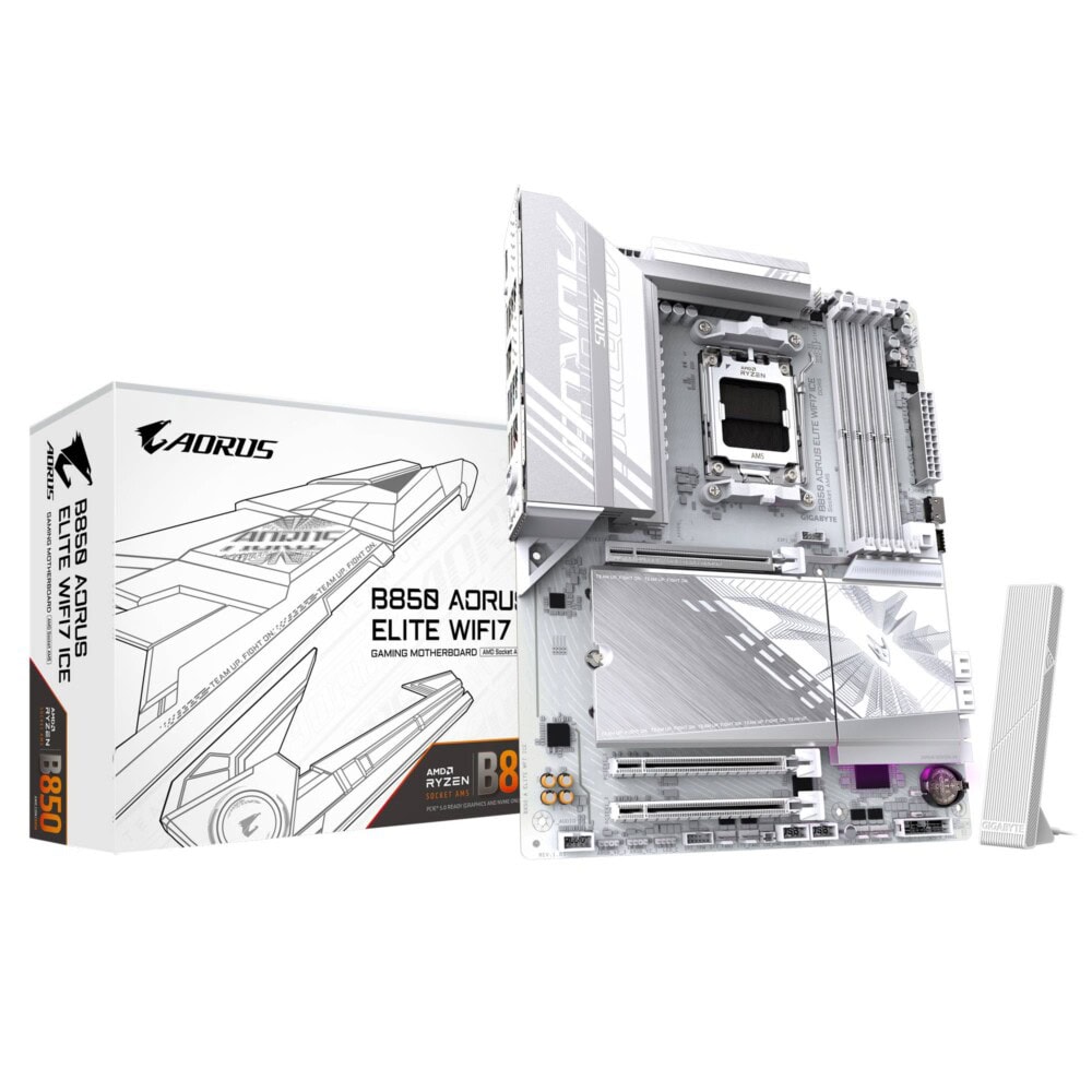 MBDGIG5580_full TARJETA MADRE GIGABYTE ATX B850 A ELITE WF7 ICE, DDR5, AM5, 256 GB, PARA AMD 6