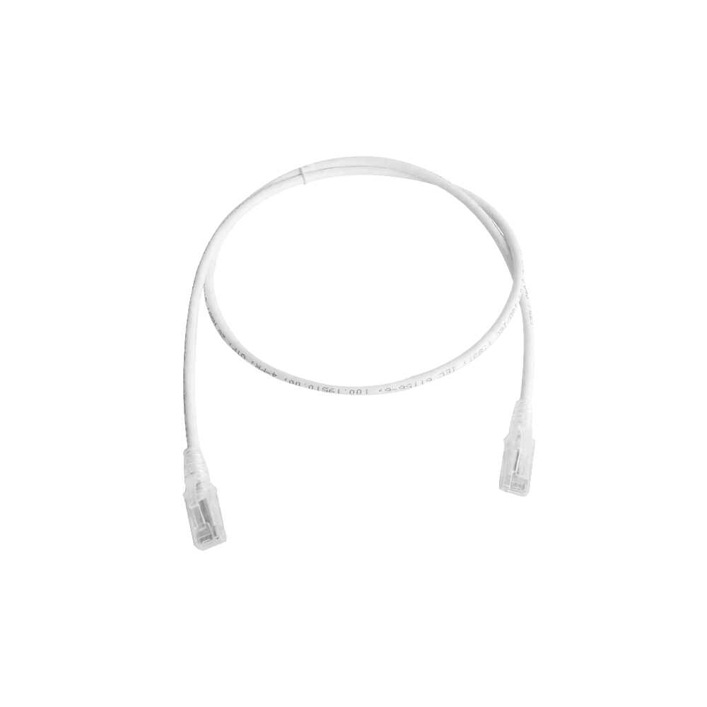 MC50302B-l Patch Cord MC5 Modular Cat5e UTP, CM/LS0H, 0.91 Metros (3 Pies), Color Blanco, Versión Bulk (Sin Empaque Individual) MC5-03-02B 1