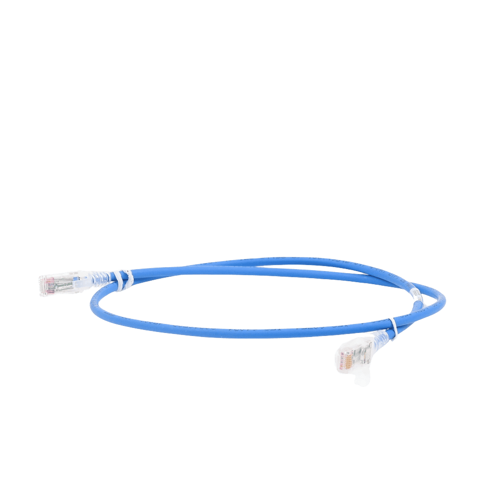 MC50706B-FRENTE-l Patch Cord MC5 Modular Cat5e UTP, CM/LS0H, 2.13 Metros (7 Pies), Color Azul, Versión Bulk (Sin Empaque Individual) MC5-07-06B 2