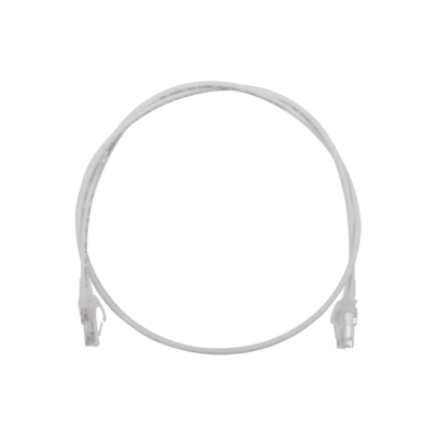 Patch Cord MC6 Modular Cat6 UTP, CM/LS0H, 0.91 Metros (3 Pies), Color Blanco, Diámetro Reducido (28AWG)