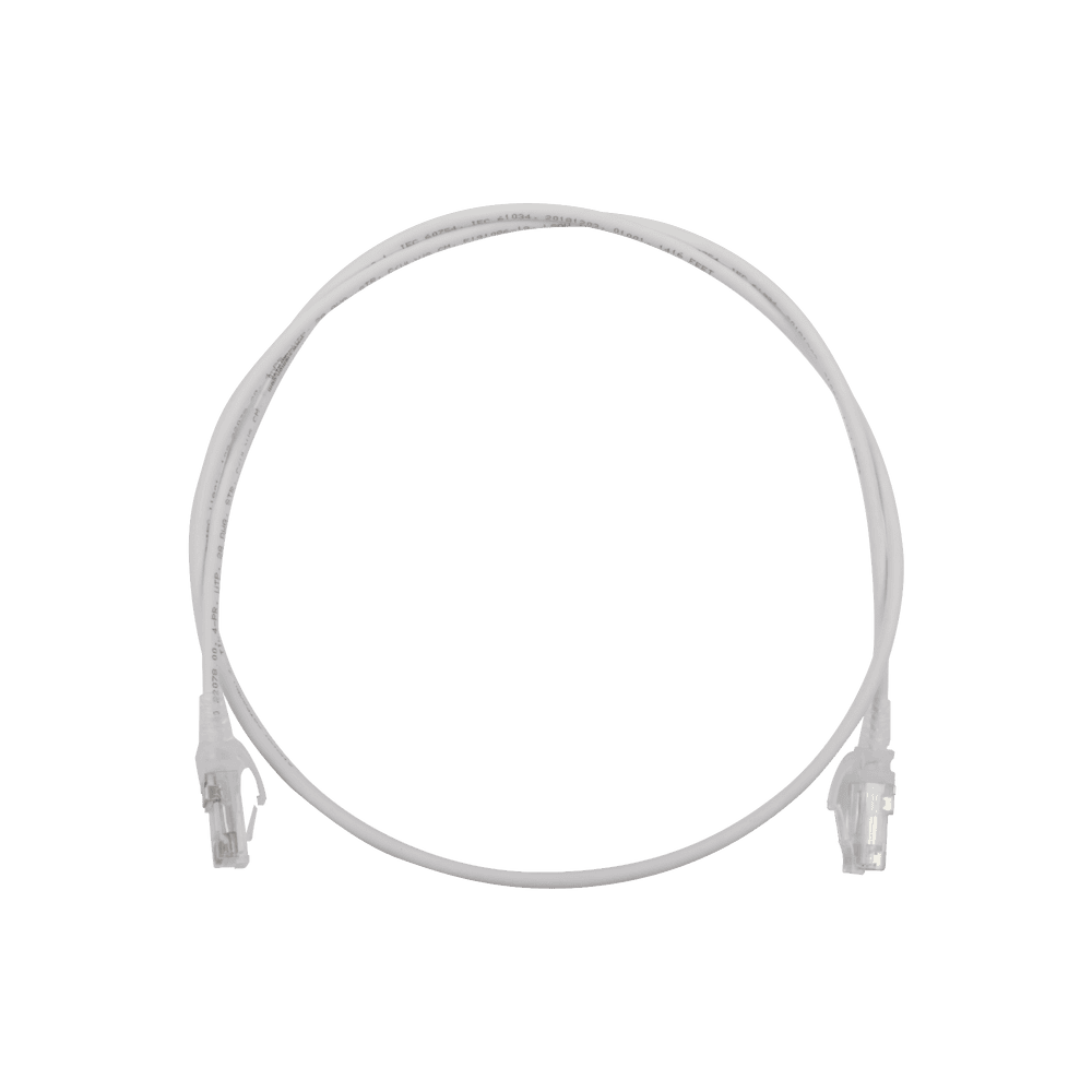 MC6030228-l Patch Cord MC6 Modular Cat6 UTP, CM/LS0H, 0.91 Metros (3 Pies), Color Blanco, Diámetro Reducido (28AWG) MC6-03-0228 1