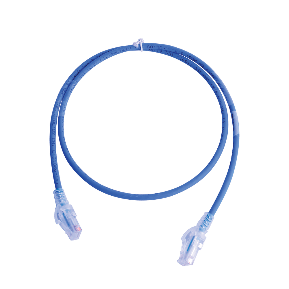 MC60306B-l Patch Cord MC6 Modular Cat6 UTP, CM/LS0H, 0.91 Metros (3 Pies), Color Azul, Versión Bulk (Sin Empaque Individual) MC6-03-06B 1