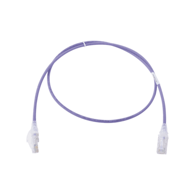 Patch Cord MC6 Modular Cat6 UTP, CM/LS0H, 0.91 Metros (3 Pies), Color Violeta, Diámetro Reducido (28AWG), Versión Bulk (Sin Empaque Individual)