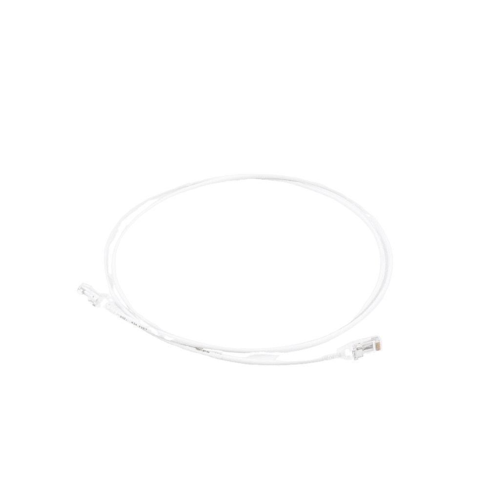 MC6050228-AD-2-l Patch Cord MC6 Modular Cat6 UTP, CM/LS0H, 1.52 Metros (5 Pies), Color Blanco, Diámetro Reducido (28AWG) MC6-05-0228 3