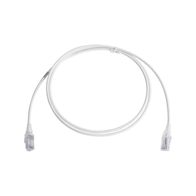 Patch Cord MC6 Modular Cat6 UTP, CM/LS0H, 1.52 Metros (5 Pies), Color Blanco, Diámetro Reducido (28AWG)