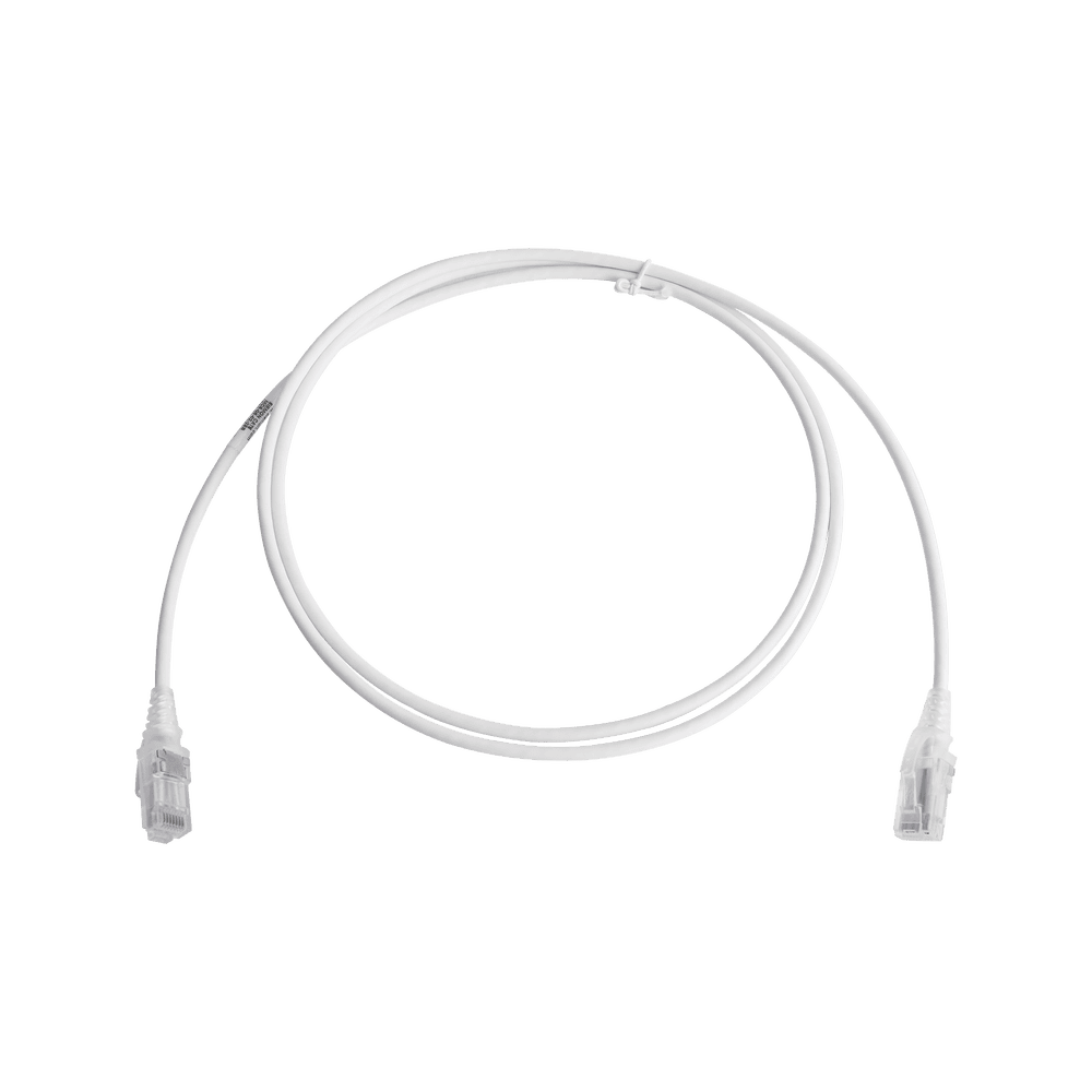 MC6050228-l Patch Cord MC6 Modular Cat6 UTP, CM/LS0H, 1.52 Metros (5 Pies), Color Blanco, Diámetro Reducido (28AWG) MC6-05-0228 1