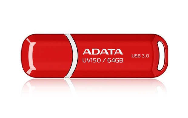 MEMDAT4130_full Memoria USB ADATA UV150, Rojo, 64 GB, USB 3.2 (retrocompatible con 3.0 y 2.0), 100 MB/s AUV150-64G-RRD 1