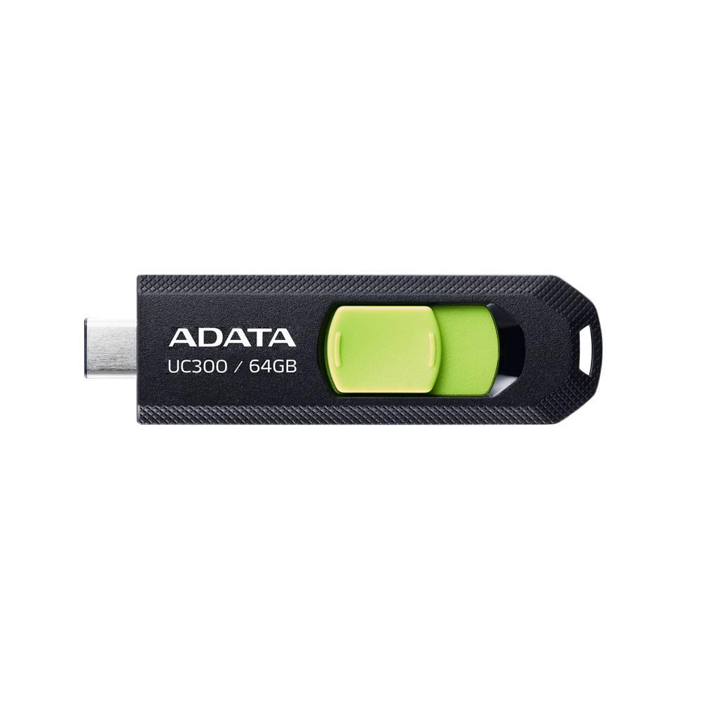 MEMDAT6700_full Memoria USB 3.2 Gen 1 Tipo C 64GB UC300, Conector deslizable sin tapa. Plastico, color NEGRO-VERDE ACHO-UC300-64G-RBK/GN ACHO-UC300-64G-RBK/GN 1