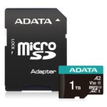 Micro Secure Digital ADATA microSDXC/SDHC UHS-I U3 V30 1TB Clase 10 (A2), Velocidad de lectura / escritura hasta 100/85 (MB/s) AUSDX1TUI3V30SA2-RA1 MEMDAT6880_1_full